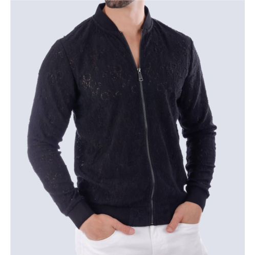 BARABAS floribunda bomber jacket in black