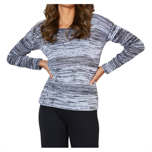 French kyss textured top sweatshirt in black/white