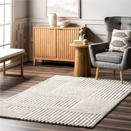 NuLOOM dorene contemporary high-low striped wool area rug