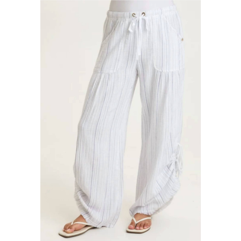 XCVI muriel stripe gauze wide-leg pant in white