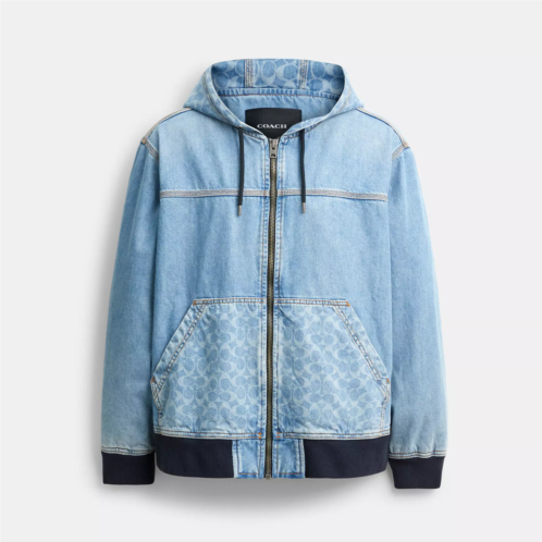 Coach Outlet signature denim zip jacket