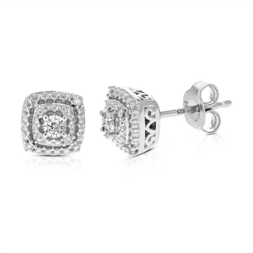 Vir Jewels 1/10 cttw lab grown diamond composite earrings in sterling silver with push backs for women