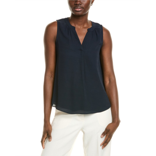 T Tahari split neck blouse