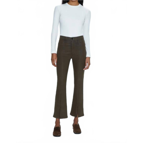 PISTOLA lennon high rise cropped bootcut jeans in coated palms