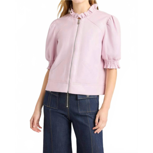 Cinq a sept vegan leather anabella jacket in soft peony