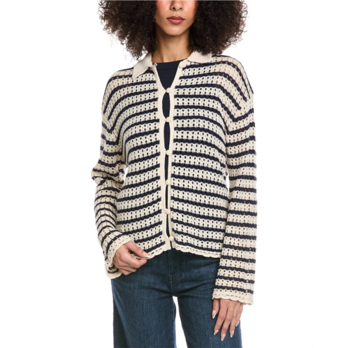 Rag & bone khloe stripe linen-blend cardigan