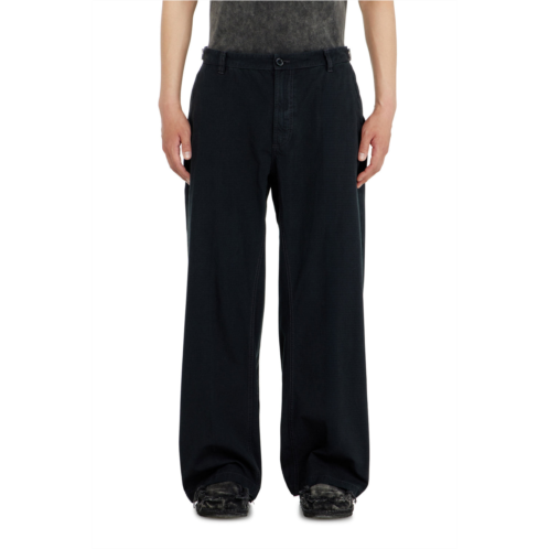 Diesel cotton ripstop pants with side buckles