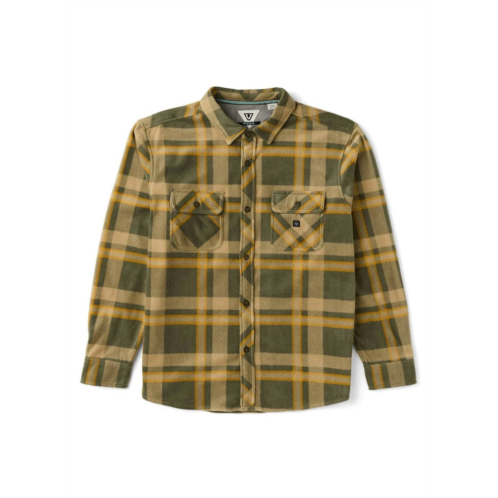 VISSLA mens eco-zy long sleeve polar flannel shirt in surplus