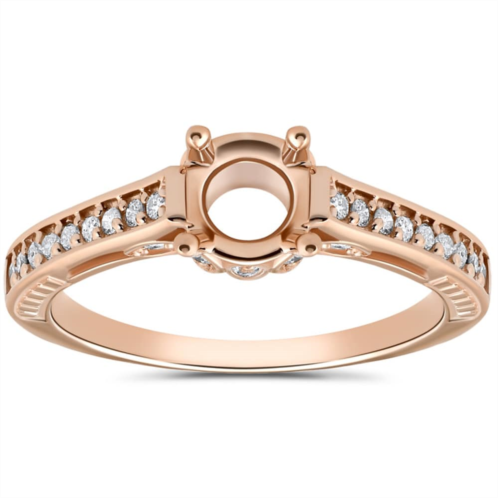 Pompeii3 1/5ct diamond rose gold engagement ring setting vintage size selectable