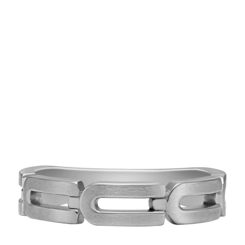 Fossil unisex heritage d-link chain stainless steel band ring jf046930405