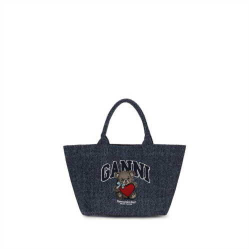 Ganni cotton shoulder womens bag