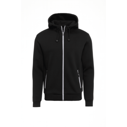 Blu Rock mens slim fit sherpa fleece-lined reflective tech full zip hoodie