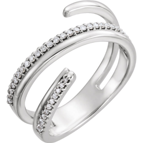 Pompeii3 14kt white 1/6 ctw diamond negative space ring right hand twist ring