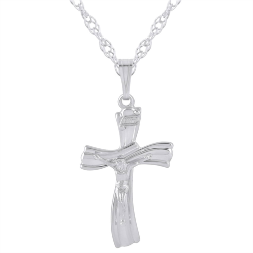 Glistening Jewels sterling silver crucifix cross pendant necklace