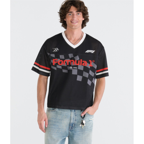 Aeropostale formula 1 checkered flag boxy v-neck jersey