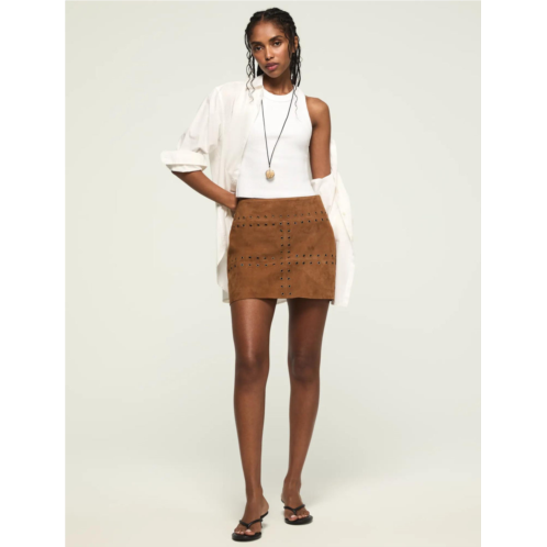 lucky brand womens festival suede mini skirt