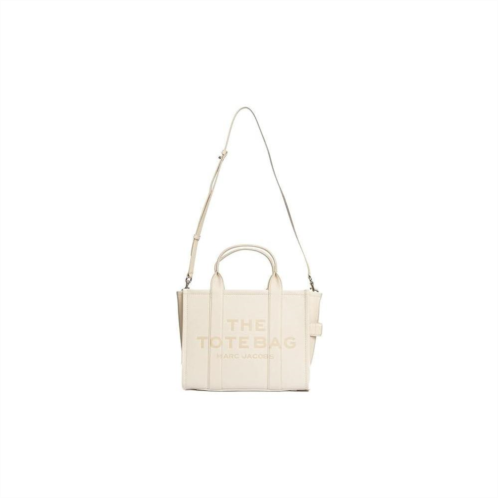marc jacobs the leather medium tote bag - cotton/silver