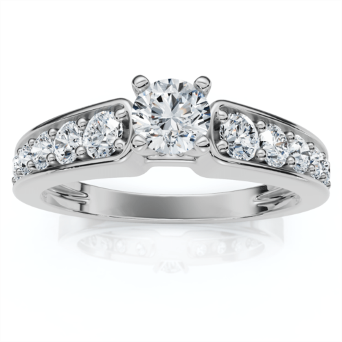 Pompeii3 1 ct diamond engagement ring 14k white gold channel set