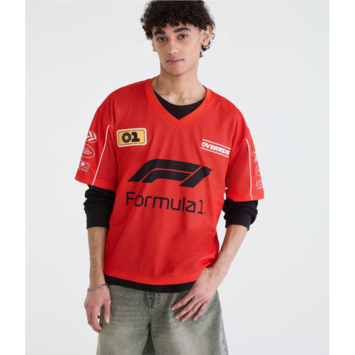 Aeropostale formula 1 patch v-neck jersey