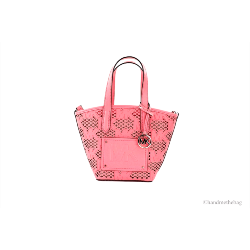 Michael Kors kimber small tea leather 2-in-1 zip tote messenger bag womens purse