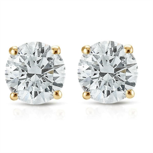Pompeii3 1/2ct diamond studs 14k yellow gold