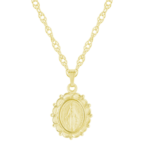 Glistening Jewels sterling silver oh mary conceived medallion pendant necklace