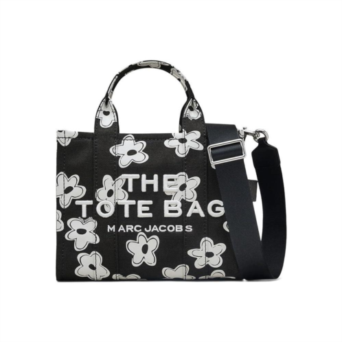 marc jacobs the daisy canvas small tote bag - black/white