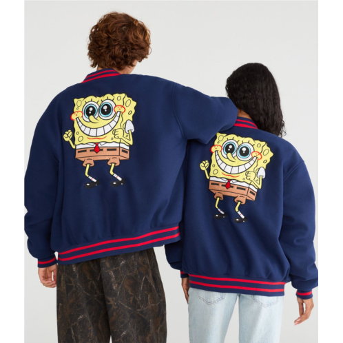 Aeropostale spongebob x faux wool bomber jacket