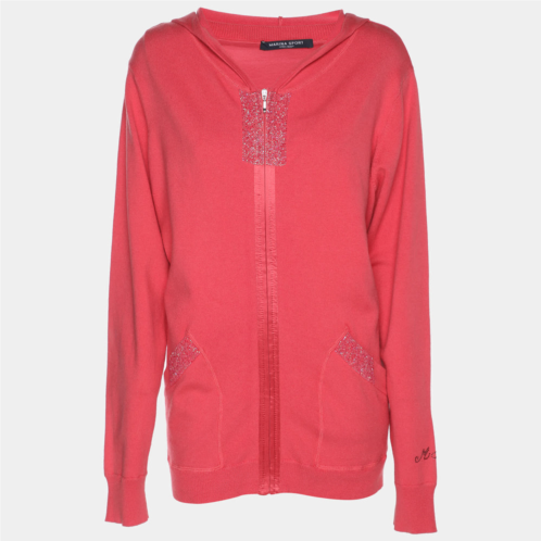 marina sport by marina rinaldi pink jersey hoodie set jacket