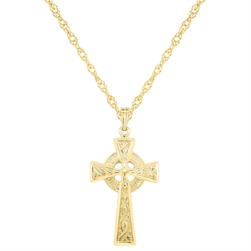 Glistening Jewels sterling silver celtic cross pendant necklace