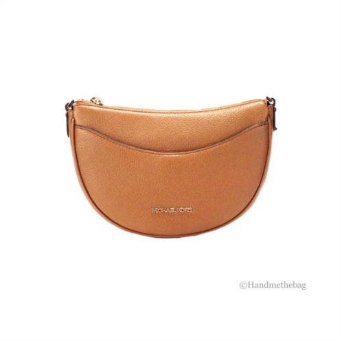 Michael Kors dover small luggage pebbled leather half moon crossbody bag womens purse