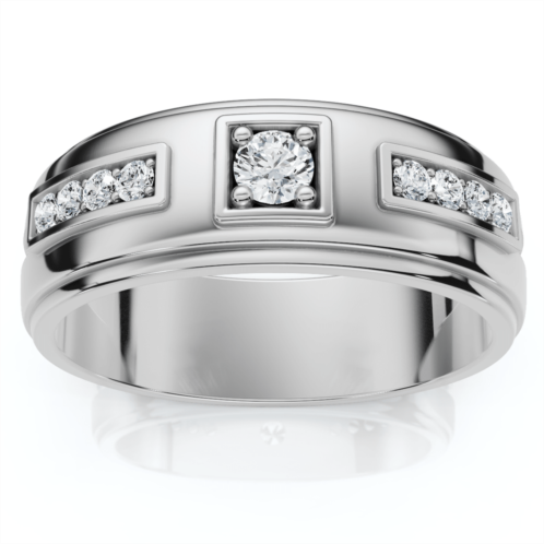 Pompeii3 1/4 ct diamond mens wedding band high polished 7mm ring
