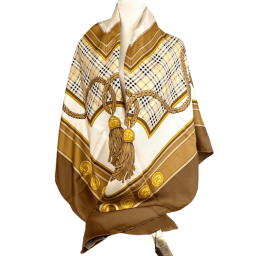 Burberry womens silkscarf shawl with horse tassel print