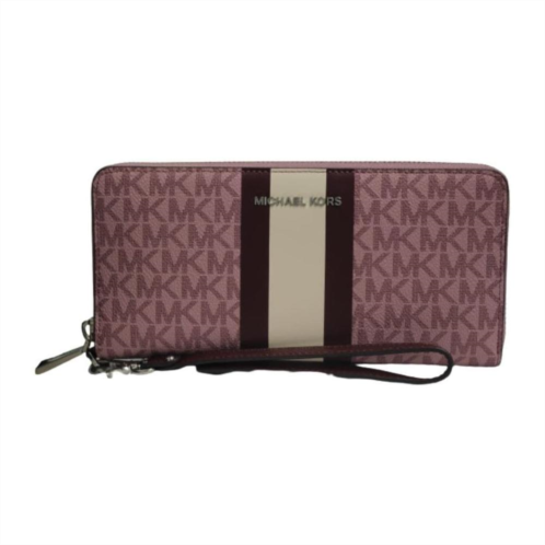 michael kors jet set travel continental wristlet - royal pink multi