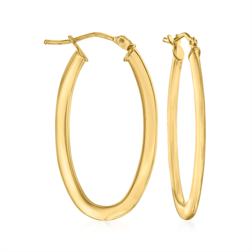 Canaria Fine Jewelry Canaria italian 10kt yellow gold oval hoop earrings