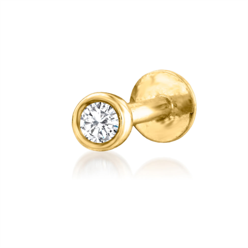 RS Pure by ross-simons bezel-set diamond-accented single stud earring in 14kt yellow gold