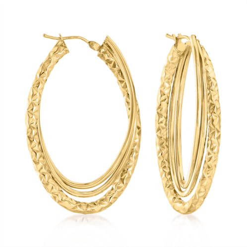 Canaria Fine Jewelry Canaria italian 10kt yellow gold diamond-cut and polished triple-hoop earrings