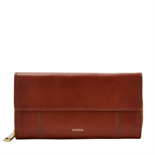 Fossil womens jori leather rfid flap clutch