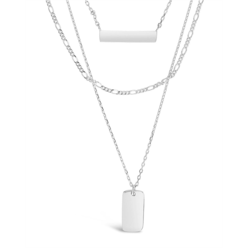 Sterling Forever triple layered bar necklace-gold