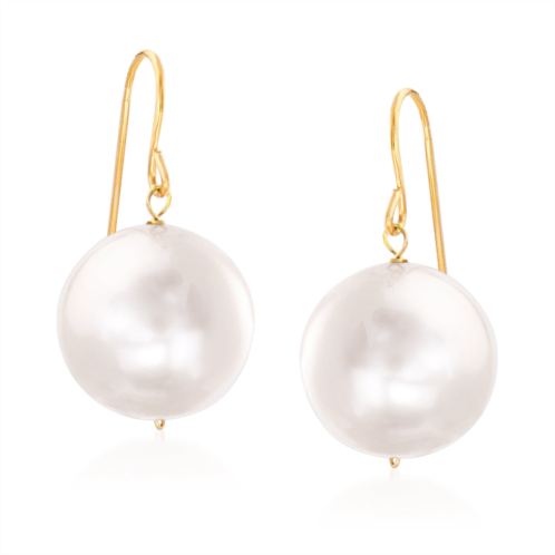 Ross-Simons 11mm cultured pearl drop earrings in 14kt yellow gold