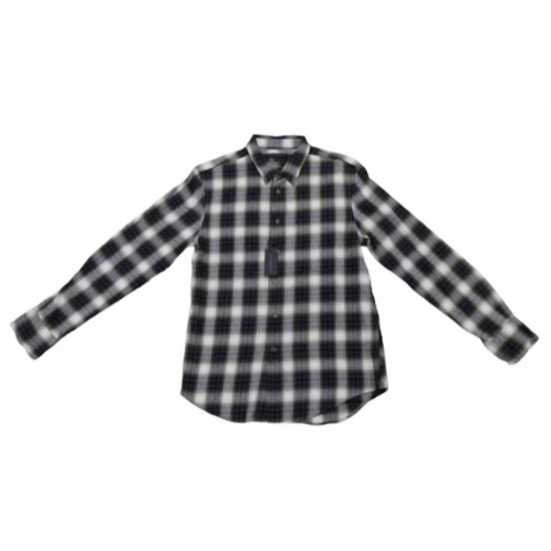 John Varvatos mens long sleeve button front shirt in wire green