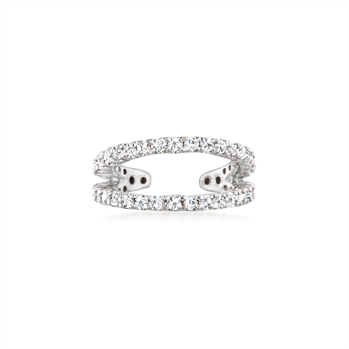 RS Pure by ross-simons diamond 2-row single ear cuff in sterling silver