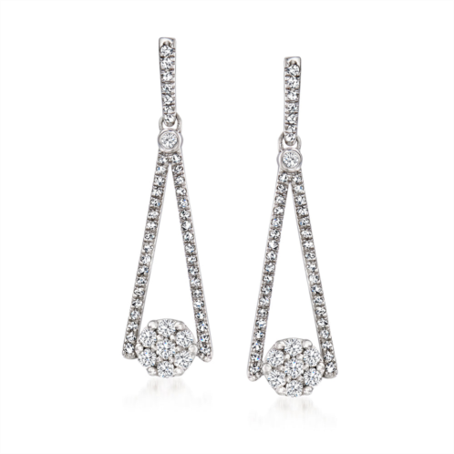 Ross-Simons diamond cluster drop earrings in sterling silver