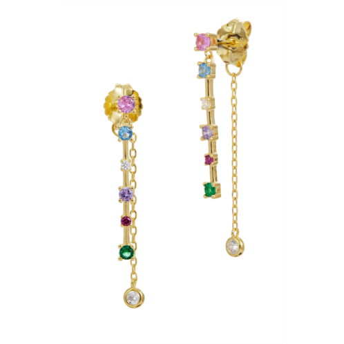 SAVVY CIE JEWELS 18k gold sterling double drop earrings