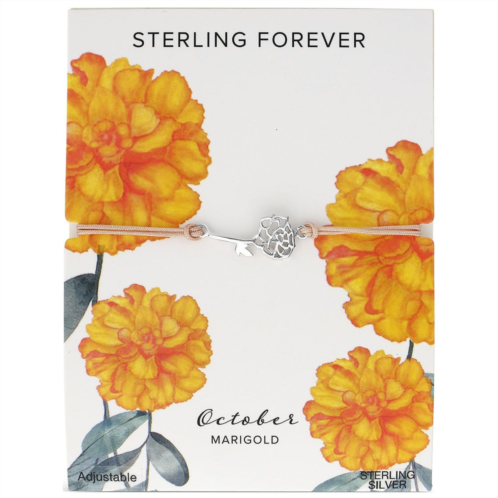 Sterling Forever Sterling silver birth flower bolo bracelet