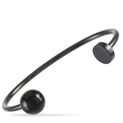 calvin klein black pvd-plated stainless steel open bangle bracelet
