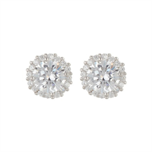 Adornia swarovski crystal halo earrings silver