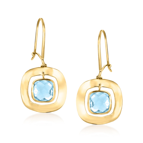Ross-Simons sky blue topaz drop earrings in 14kt yellow gold