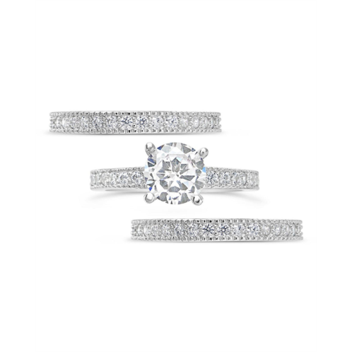 Sterling Forever Sterling silver brilliant cz with 2 bands
