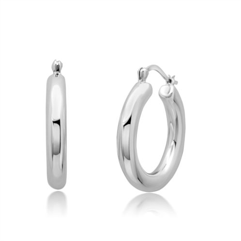 MAXCOLOR sterling silver 30x5 mm hoop earrings